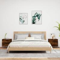 Nachtkastjes met LED's 2 st wandgemonteerd gerookt eikenkleurig - thumbnail