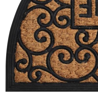 VidaXL Deurmat halfrond 45x75 cm rubber en kokosvezel