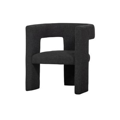 WOOOD Fauteuil 'Tiwa' Bouclé, kleur Donkergrijs