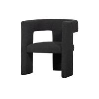 WOOOD Fauteuil 'Tiwa' Bouclé, kleur Donkergrijs - thumbnail