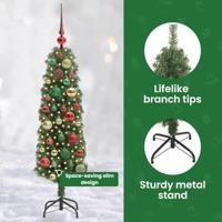 VidaXL Kunstkerstboom groen 120 cm pvc en staal en kunststof - thumbnail