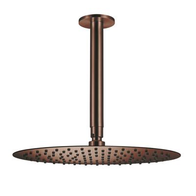 Hoofddouche Qisani Flow met plafonddouchearm Ø 30 cm Geborsteld Copper