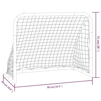 VidaXL Voetbaldoel met net 90x48x71 cm staal rood en zwart