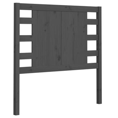 Hoofdbord 81x4x100 cm massief grenenhout grijs - thumbnail