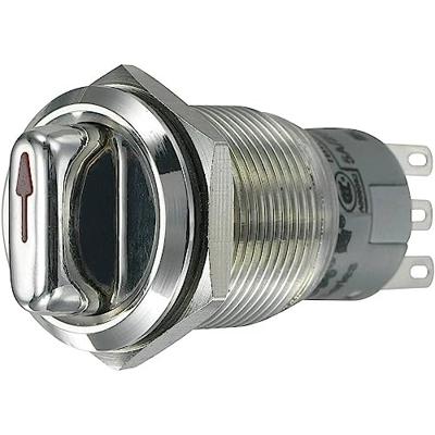 TRU COMPONENTS 701810 LAS1-AGQ-11X/21 Vandalismebestendige draaischakelaar 250 V/AC 5 A Schakelposities 2 1 x 90 ° IP65 1 stuk(s)
