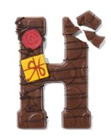 HEMA Handgedecoreerde chocoladeletter melk H 180g - thumbnail