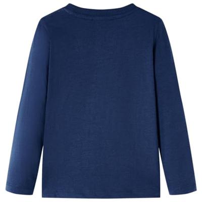 Kindershirt met lange mouwen berenprint 92 gemleerd marineblauw