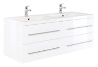 Saniclear Cordelia dubbel Badkamermeubel 144 hoogglans wit - thumbnail