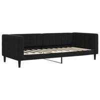 Slaapbank 90x200 cm fluweel zwart - thumbnail