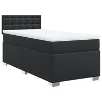 Boxspring met matras kunstleer zwart 80x200 cm - thumbnail