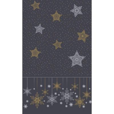 Duni dunicel tafelkleed snowstars black 138x220cm zwart 1 stuks