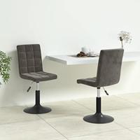Eetkamerstoelen draaibaar 2 st fluweel donkergrijs - thumbnail