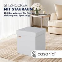 Opvouwbare poef met opslag wit - thumbnail