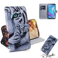 Tiger patroon gekleurde tekening horizontale Flip lederen case voor ASUS Zenfone Max Pro (M1) ZB601KL met houder & card slots & portemonnee - thumbnail