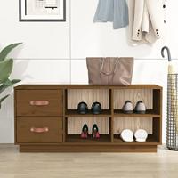 VidaXL Schoenenbank 100x34x45 cm massief grenenhout honingbruin - thumbnail