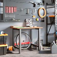 Werkbank rechthoekig 100x60x81,5 cm massief beukenhout - thumbnail