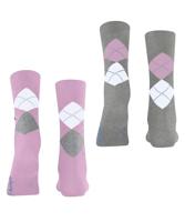 Burlington 2-paar Everyday dames sokken - Argyle - katoenen sokken met ruit print - thumbnail