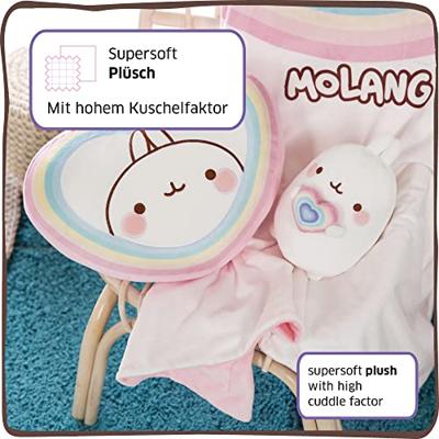 Nici pluchen knuffel molang regenboog met hart in geschenkdoos, 16cm - thumbnail