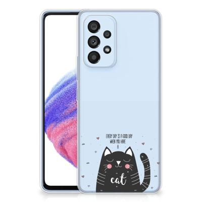 Samsung Galaxy A53 5G Telefoonhoesje met Naam Cat Good Day Samsung Galaxy A53 5G Telefoonhoesje met Naam Cat Good Day