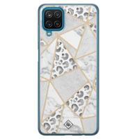 Samsung Galaxy A12 siliconen telefoonhoesje - Stone & leopard print - thumbnail