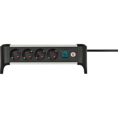 Brennenstuhl Alu-Office-Line 4-Voudig 1,8 M H05Vv-F 3G1,5 - 1391040400