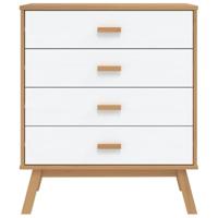 Ladekastje OLDEN massief grenenhout wit en bruin - thumbnail