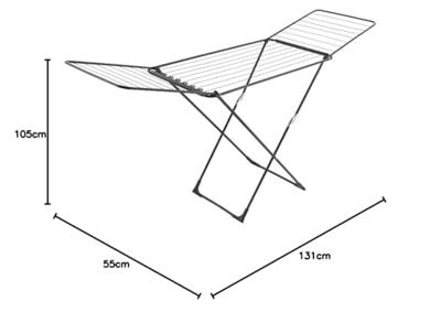 Tomado Fuji Droogrek 20 m Lijn 107x55x103 cm Zwart