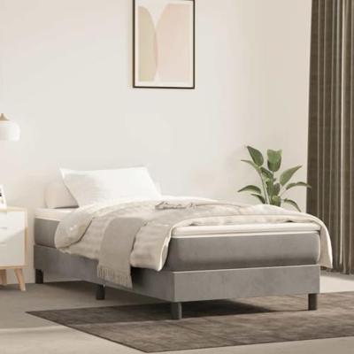 Pocketveringmatras medium 80x220x20 cm fluweel lichtgrijs Pocketveringmatras medium 80x220x20 cm fluweel lichtgrijs