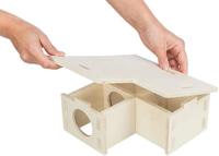 TRIXIE KNAAGDIERHUIS 3 KAMERS ONBEHANDELD HOUT NATUREL 30X30X12 CM - thumbnail