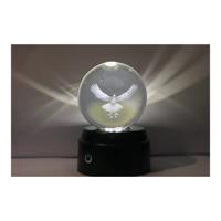 LED Peace Bird bol glas draaiend - thumbnail