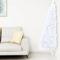Kunstkerstboom met standaard half 240 cm PVC groen - thumbnail