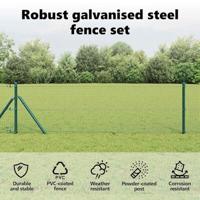 VidaXL Afrasteringspaal groen 25 x 0,4 m (25 x 25 mm gaas) - thumbnail