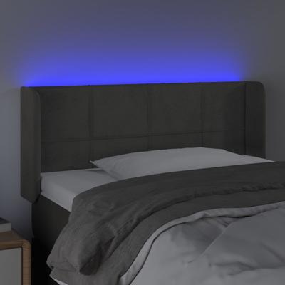 Hoofdbord LED 83x16x118/128 cm fluweel donkergrijs - thumbnail