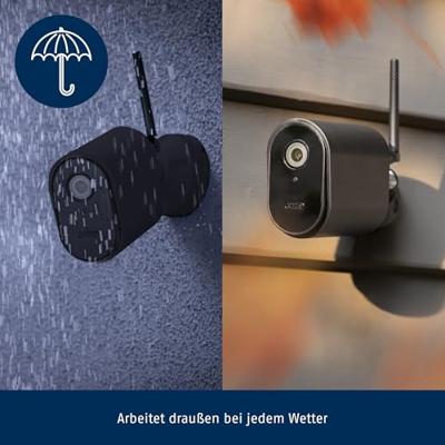 ABUS WLAN buitencamera PPIC44520 - Bewakingscamera met app, bewegingsdetectie, objectdifferentiatie, pushmelding, nachtzicht, 8 GB geheugenkaart, 1080p/Full HD, maskering, Zwart