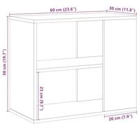 Bijzetkast 60x30x50 cm bewerkt hout oud houtkleurig - thumbnail