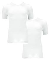 2-pack heren T-shirts - Bamboe V-hals - Mannen ondershirt korte mouwen - S - Wit - S - thumbnail