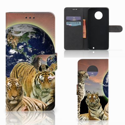 Motorola Moto G6 Plus Telefoonhoesje met Pasjes Roofdieren Motorola Moto G6 Plus Telefoonhoesje met Pasjes Roofdieren