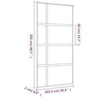 VidaXL Schuifdeur 102,5x205 cm mat esg-glas en aluminium goudkleurig - thumbnail