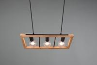 Trio HanglampAgra 3-lichts hout met zwart - 313800332 - thumbnail