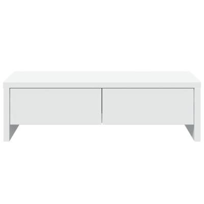 Monitorstandaard met lades 50x27x15 cm bewerkt hout wit - thumbnail
