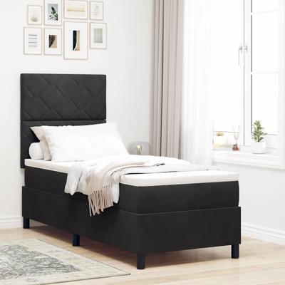 Boxspring bed met matras Zwart 80 x 200 cm Fluweel