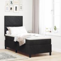 Boxspring bed met matras Zwart 80 x 200 cm Fluweel - thumbnail