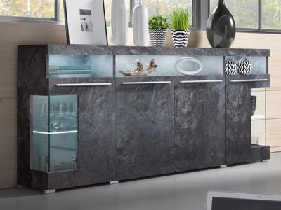 Commode LABEL 4 deuren kleurrijke leisteen