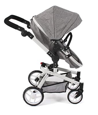 Combi-poppenwagen Yolo - Melange Grijs Combi-poppenwagen Yolo - Melange Grijs