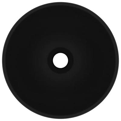 Wastafel rond 32,5x14 cm keramiek matzwart