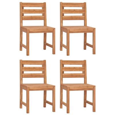 Tuinstoelen 4 st massief teakhout