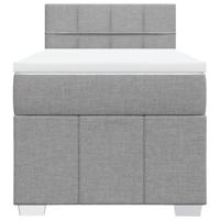 Boxspring met matras stof lichtgrijs 90x190 cm - thumbnail