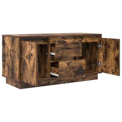 Tv-meubel met LED-verlichting 100x41x50 cm gerookt eikenkleurig