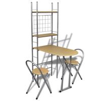 VidaXL Ontbijttafelset met twee stoelen (inklapbaar) - thumbnail
