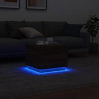 Salontafel met LED-verlichting 50x50x40 cm bruin eikenkleur - thumbnail